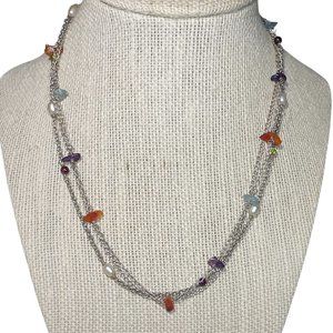 Silpada N1613 Sterling Silver Amethyst Peridot Pearl Multi Strand Necklace .925